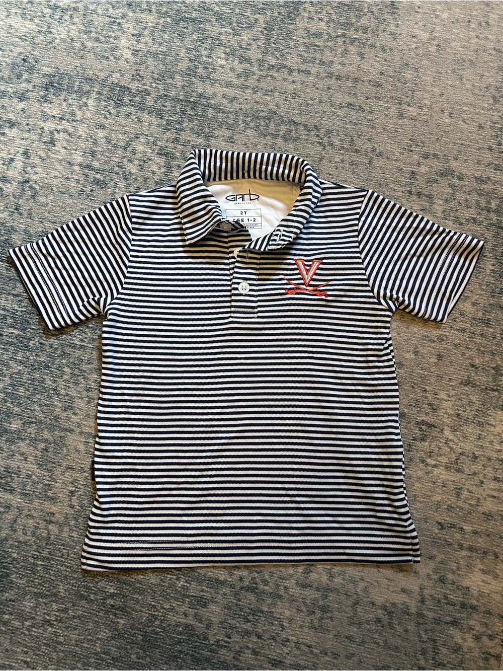 Kids UVA Striped Polo Shirt with 2T